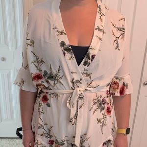White Floral Romper